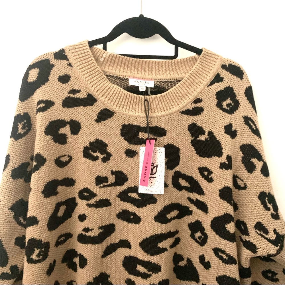 Andree Plus Size Leopard Print Long Sleeve Sweate… - image 3